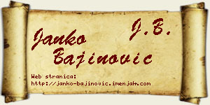 Janko Bajinović vizit kartica